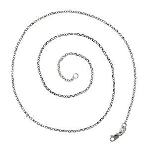 16" Cable Rolo Link Chain 14K White Gold Necklace